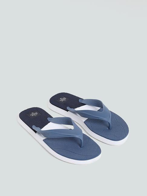 soleplay by westside sporty blue color block flip flop