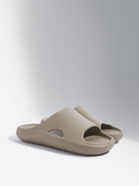 soleplay by westside taupe solid pool slides