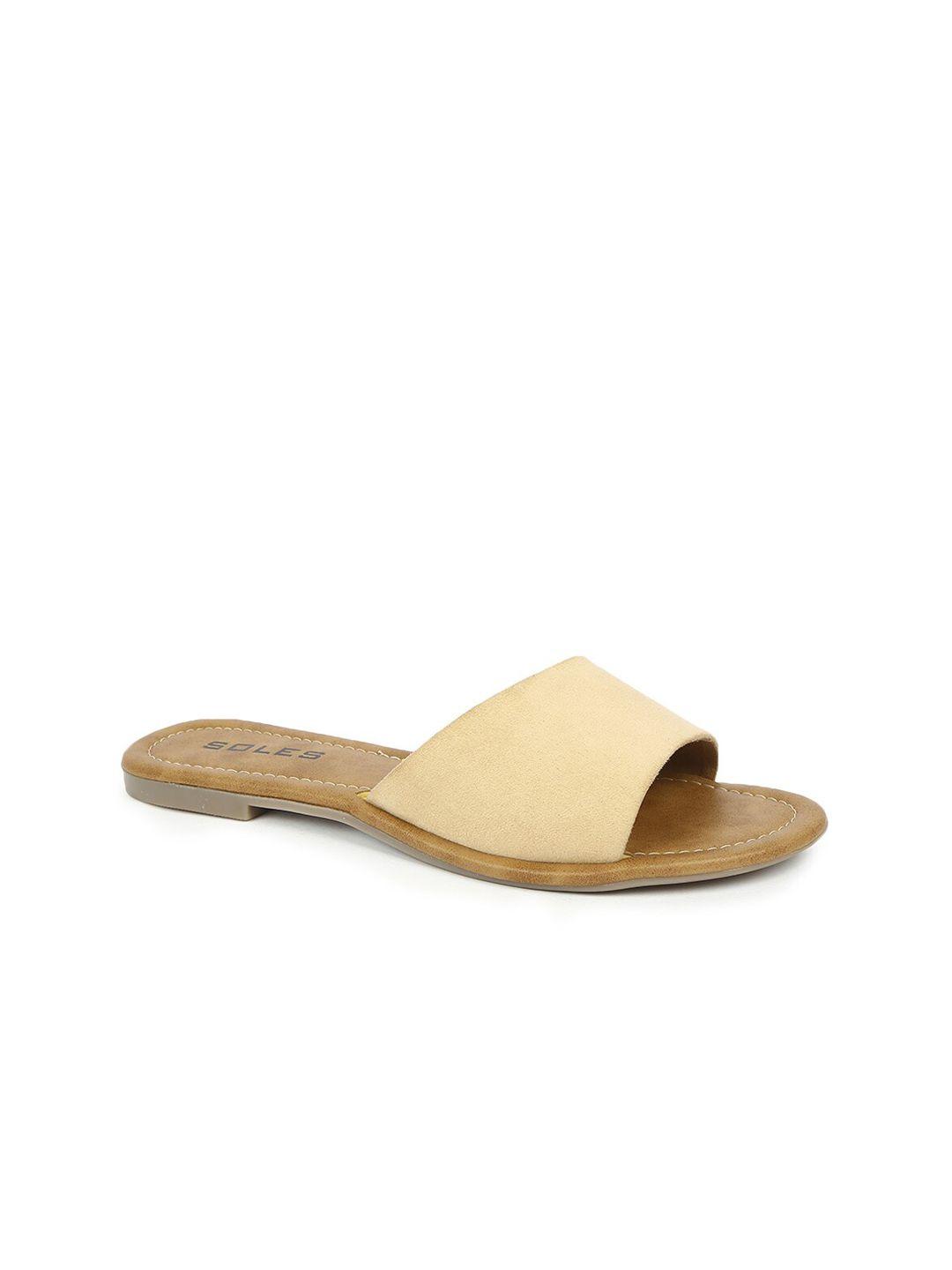 soles women beige open toe flats