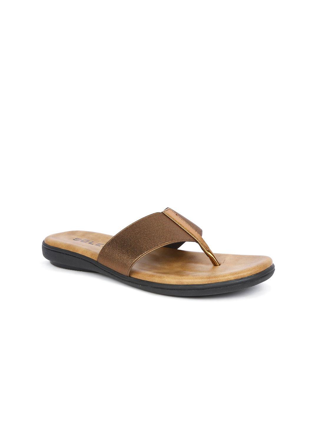 soles women bronze-toned open toe flats