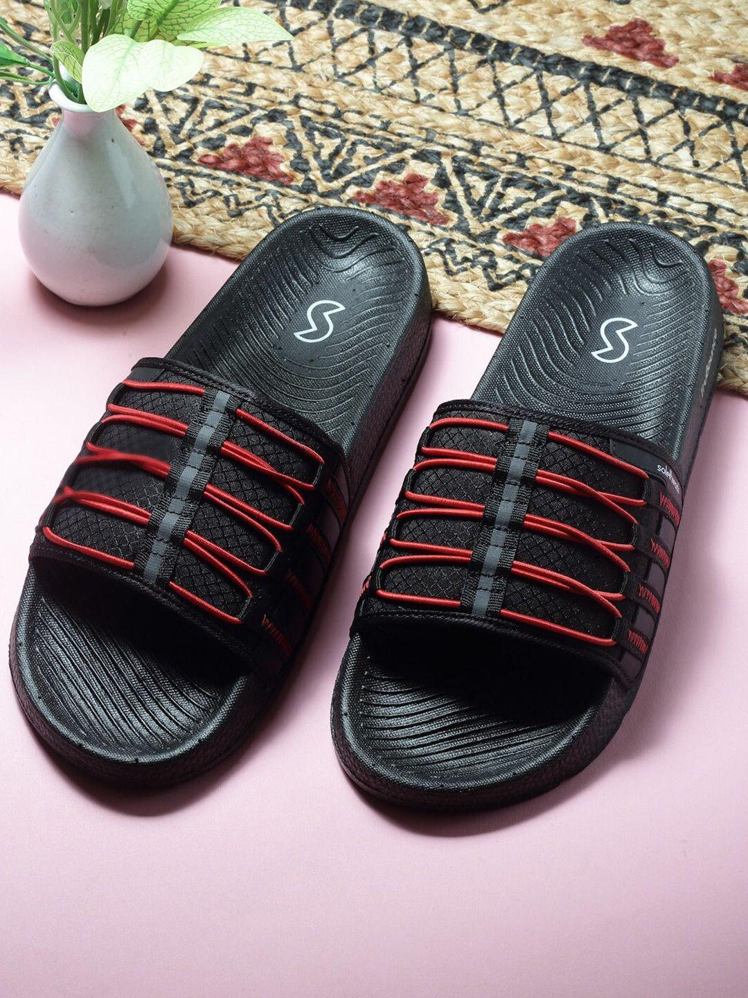 solethreads men black & red sliders