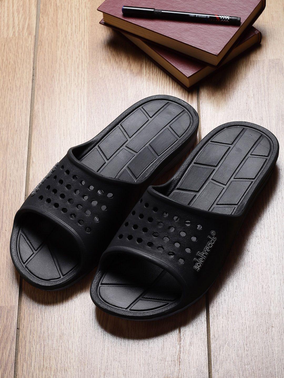 solethreads men black sliders