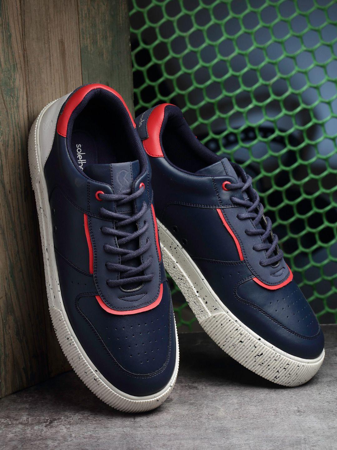 solethreads men navy blue sneakers