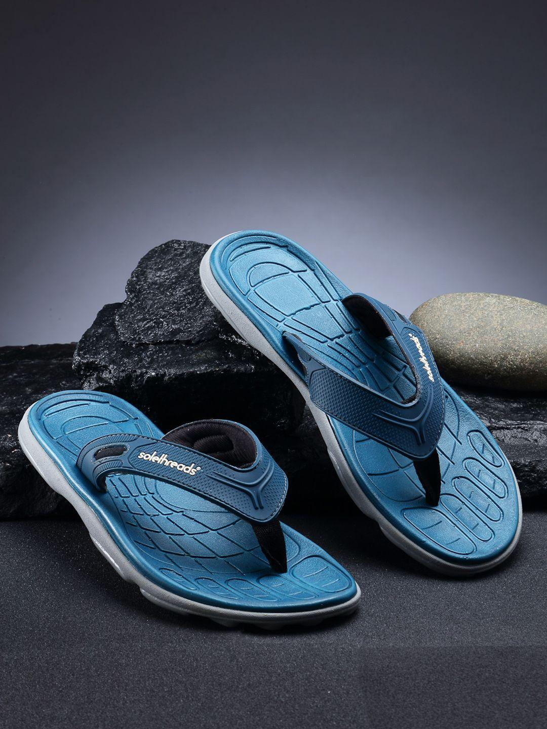 solethreads men teal blue thong flip-flops