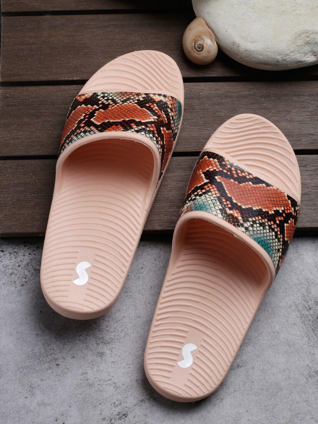 solethreads women printed synthetic sliders
