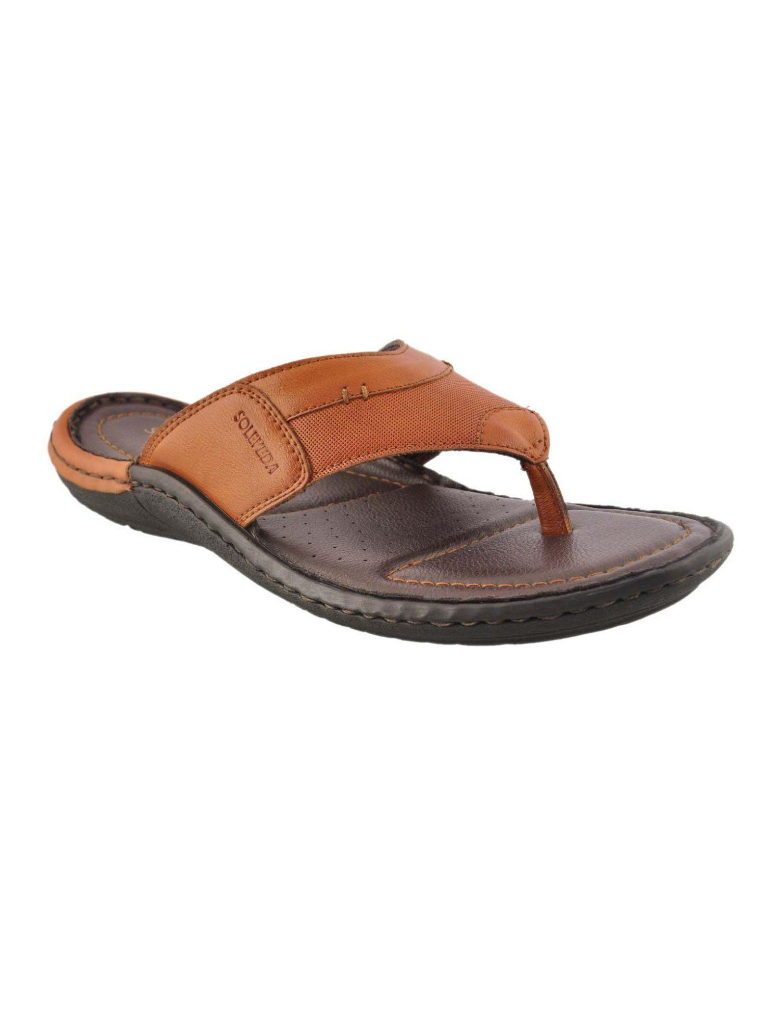 soleveda vera premium vegan synthetic tan casual chappal for men