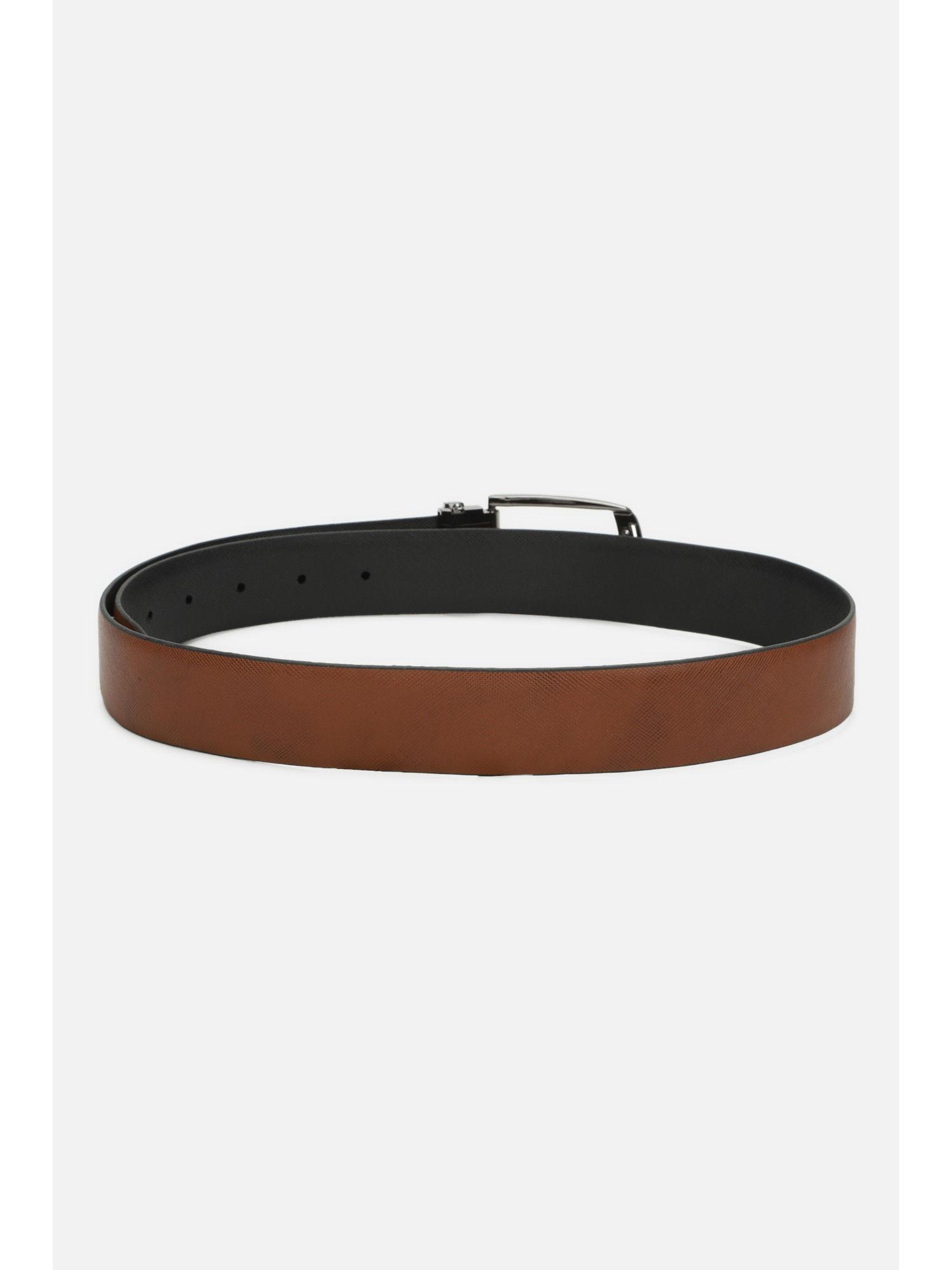 solid brown reversible belt