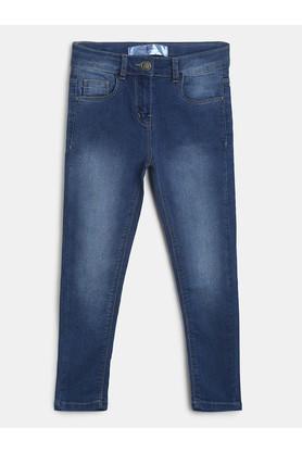 solid-cotton-blend-slim-fit-girls-jeans---blue