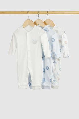 solid cotton infant boys onsies - white