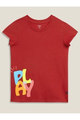 solid-cotton-polo-girls-t-shirt---red