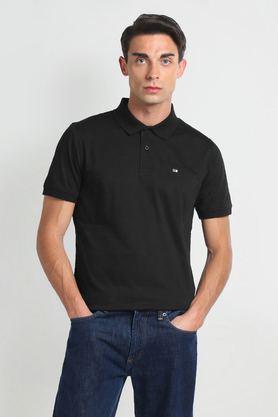 solid-cotton-polo-men's-t-shirt---black