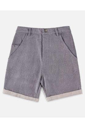 solid cotton regular boy's shorts - grey