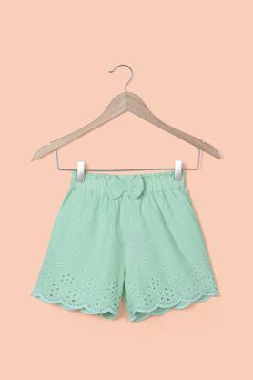solid cotton regular fit girl's skirts - green