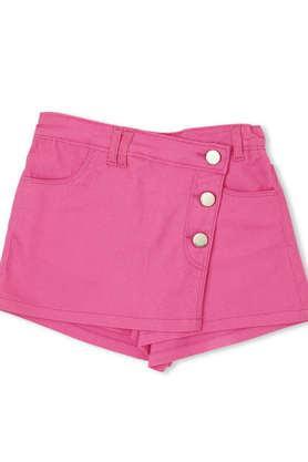 solid-cotton-regular-fit-girls-skirts---flamingo