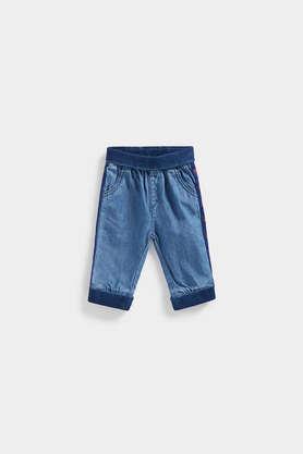 solid cotton regular fit infant boys jeans - denim
