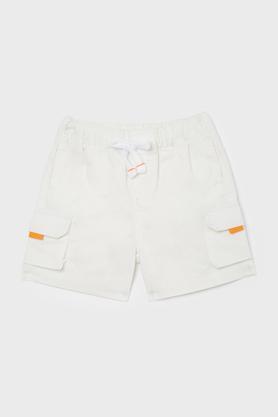 solid-cotton-regular-fit-infant-boys-shorts---white