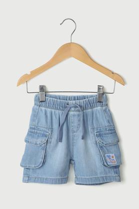 solid-cotton-regular-fit-infants-shorts---ice