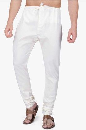 solid cotton regular fit men's occasion wear pyjamas - white