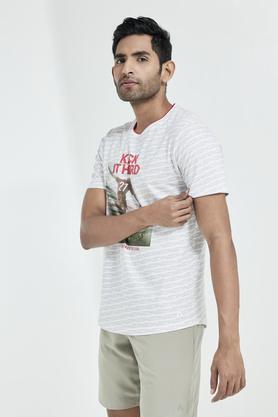 solid cotton regular fit mens t-shirt - white