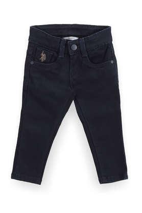 solid cotton skinny fit boys jeans - blue