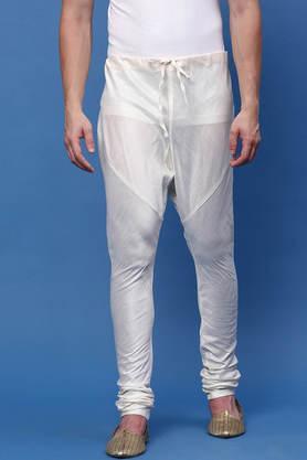 solid cotton straight fit men's pyjamas - white
