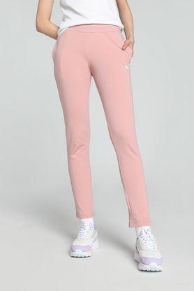 solid cotton women's joggers - pink