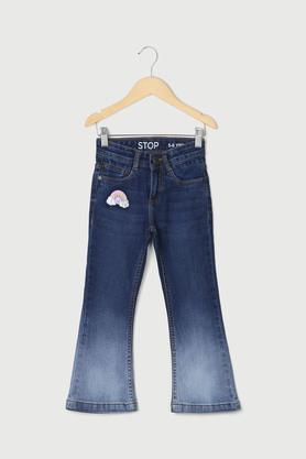 solid denim bootcut fit girls jeans - indigo