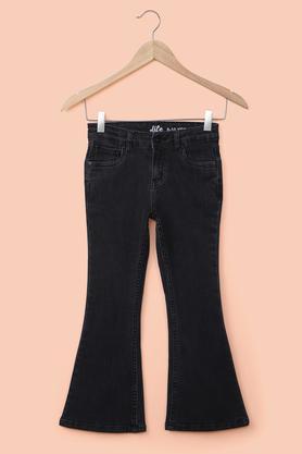 solid denim girl's jeans - charcoal