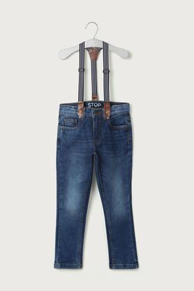 solid denim regular fit boys jeans - indigo