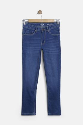 solid denim regular fit boys jeans - m stone