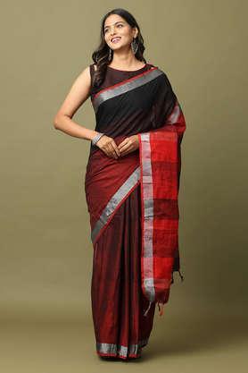 solid georgette festive wear women's saree - black
