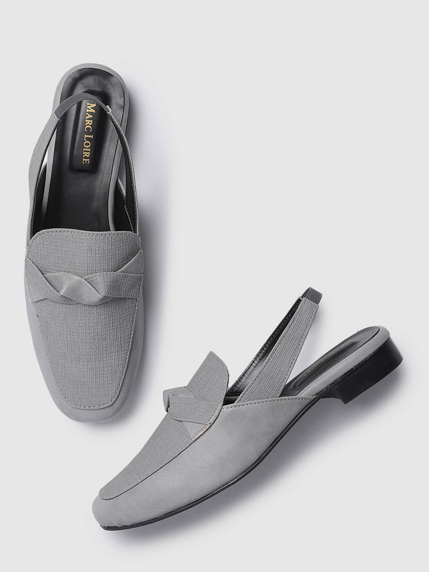 solid grey mules