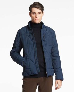 solid jacket with zip front closure