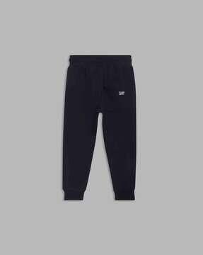 solid joggers with elasticated waistband