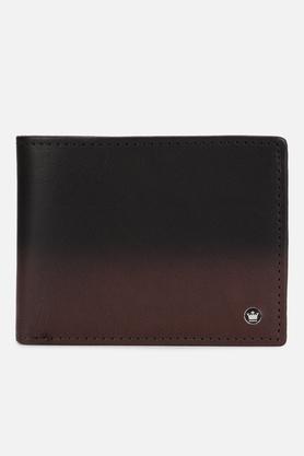 solid leather men formal two fold wallet - multi