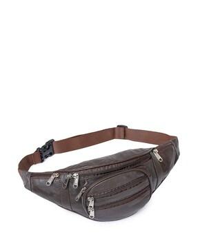 solid leather waist bag