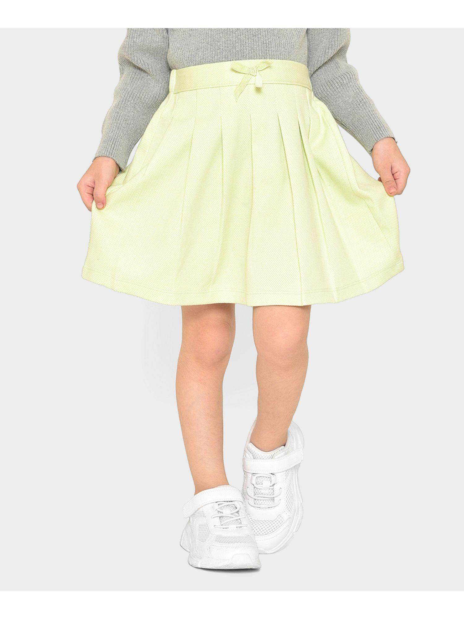 solid lemon green skirt for girls