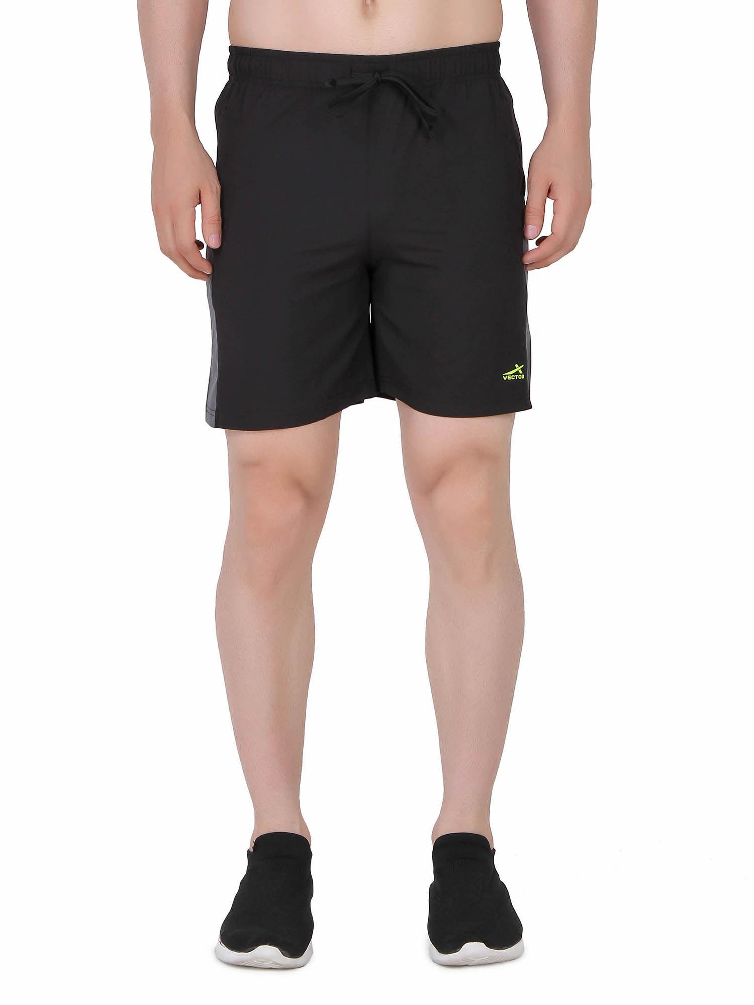 solid men running training shorts - black