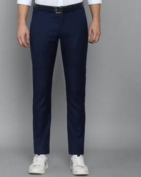 solid mid rise trousers & pants