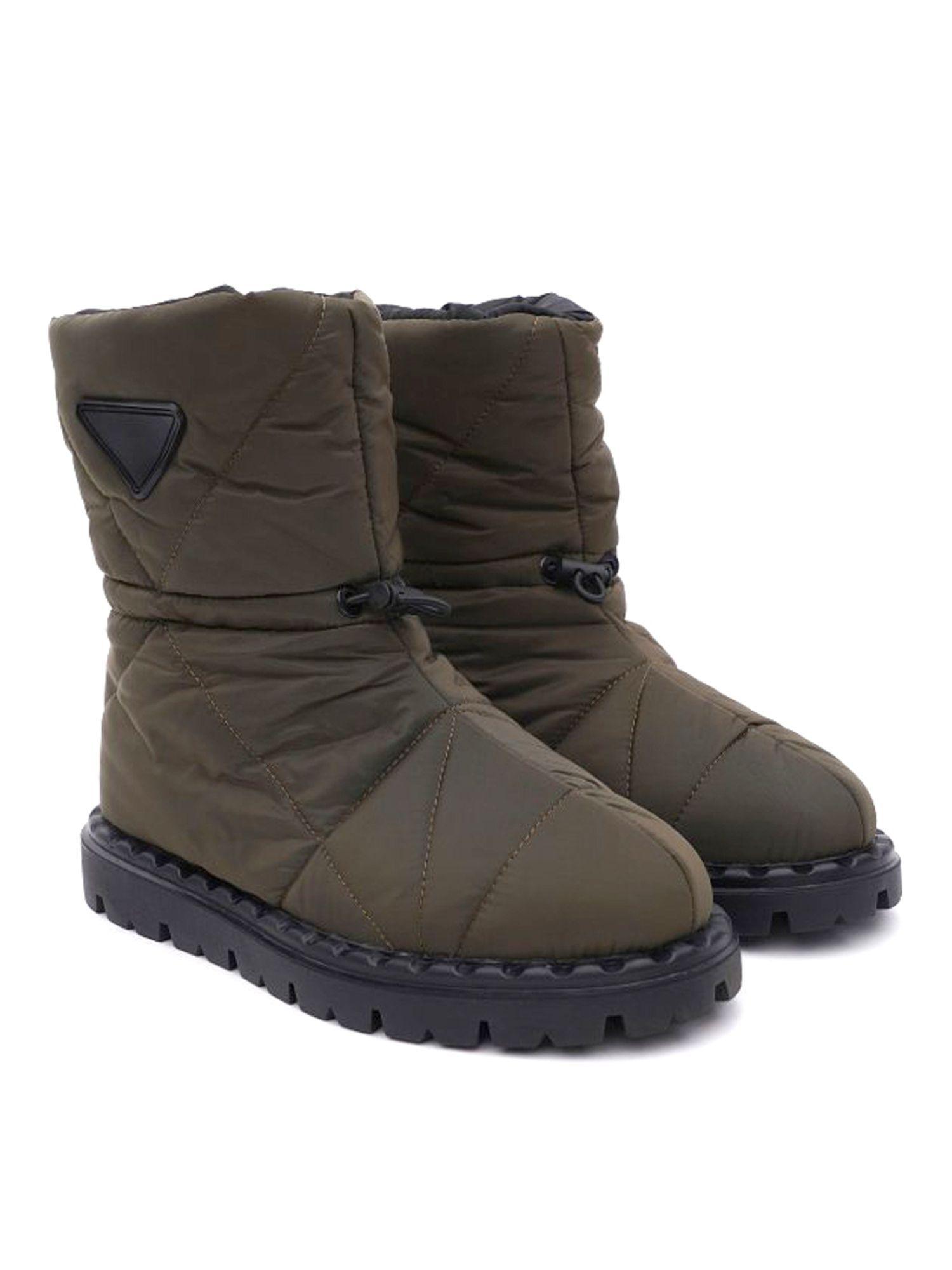 solid military green girls winter snow boots