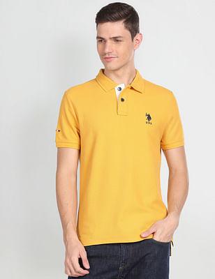 solid muscle fit polo shirt