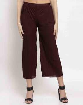 solid palazzos with elasticated waistband