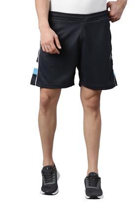 solid polyester elastic closure men's shorts - grey