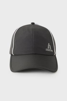 solid polyester regular fit men's cap - black