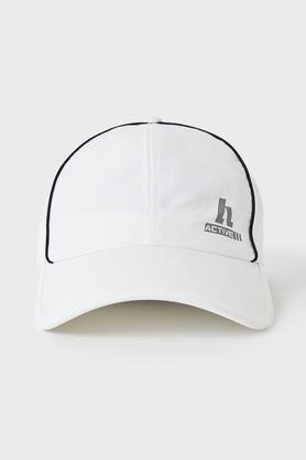 solid polyester regular fit men's cap - white