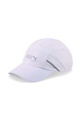 solid polyester regular fit mens cap - white