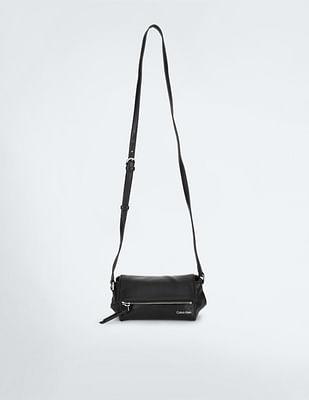 solid pu sling bag