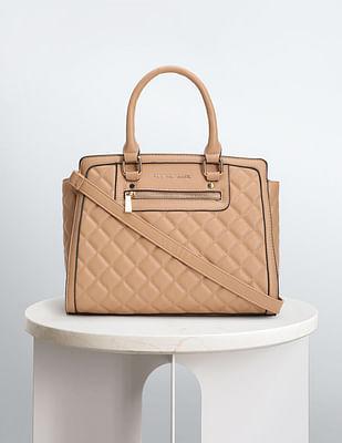 solid quilted handbag