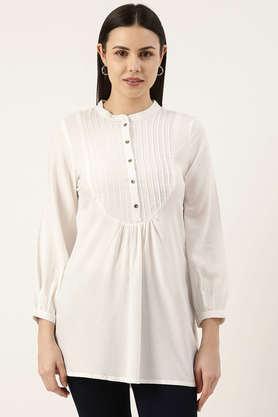 solid-rayon-round-neck-women's-tunic---white