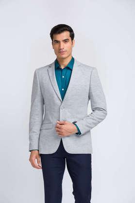 solid rayon super slim fit men's casual blazer - grey